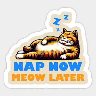 Cute Fat Lazy Cat Lying Sticker